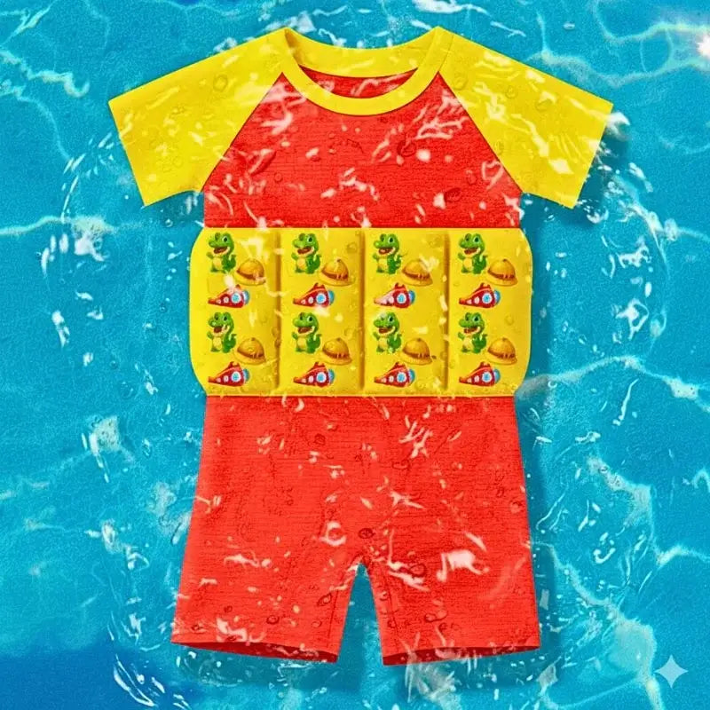 Traje de Baño Infantil con Flotadores Integrados y Gorro