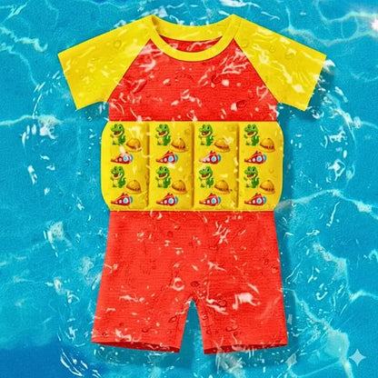 Traje de Baño Infantil con Flotadores Integrados y Gorro