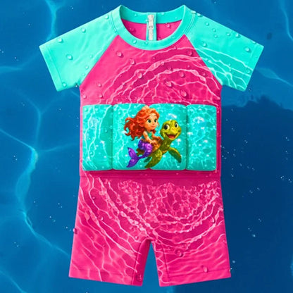 Traje de Baño Infantil con Flotadores Integrados y Gorro