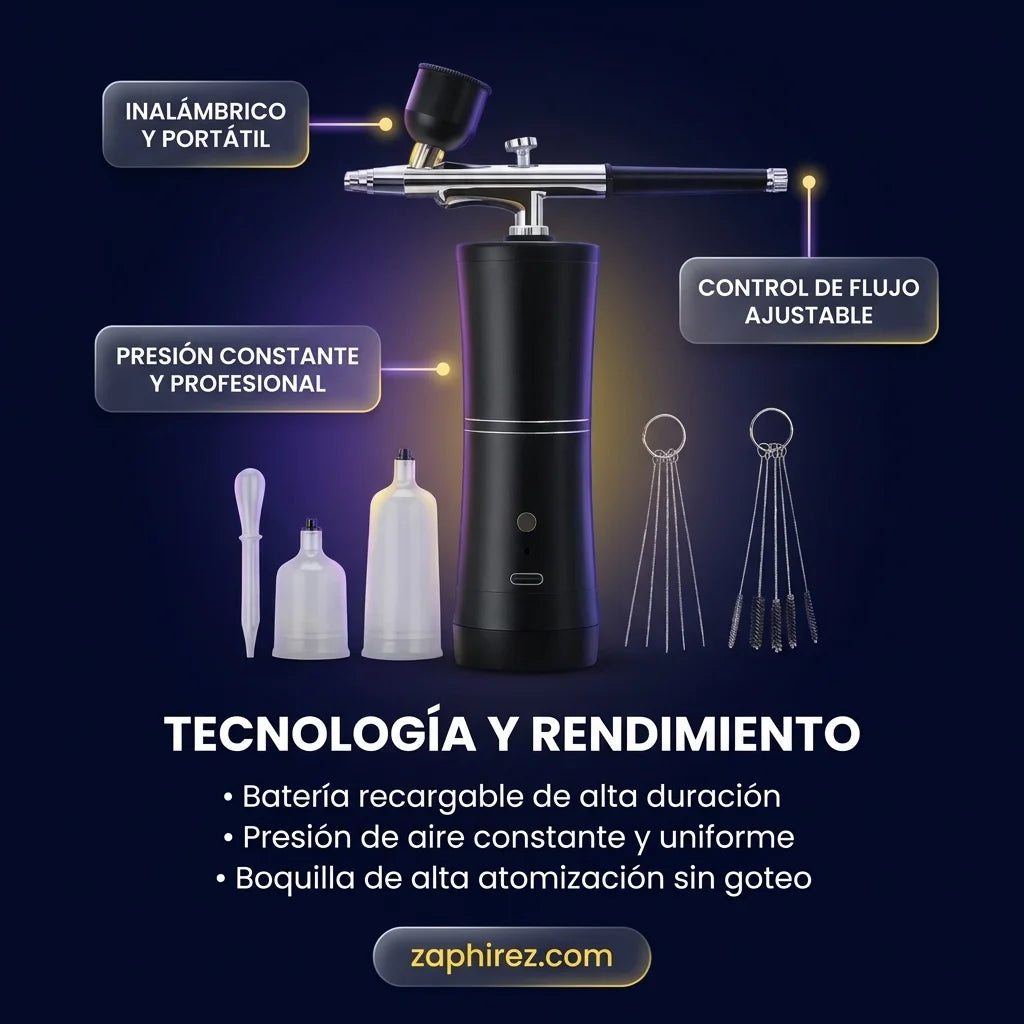 Aerógrafo Portátil Inalámbrico SakerPlus