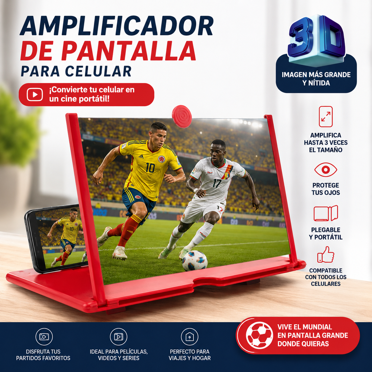 Amplificador de Pantalla 3D Plegable para Celular