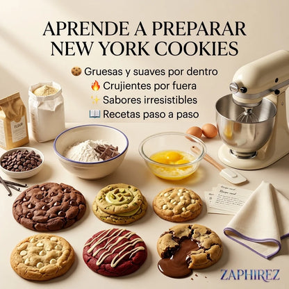 50 Recetas de New York Cookies – Ebook para Cocinar y Vender